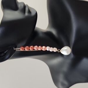 PINK pearl drop earrings